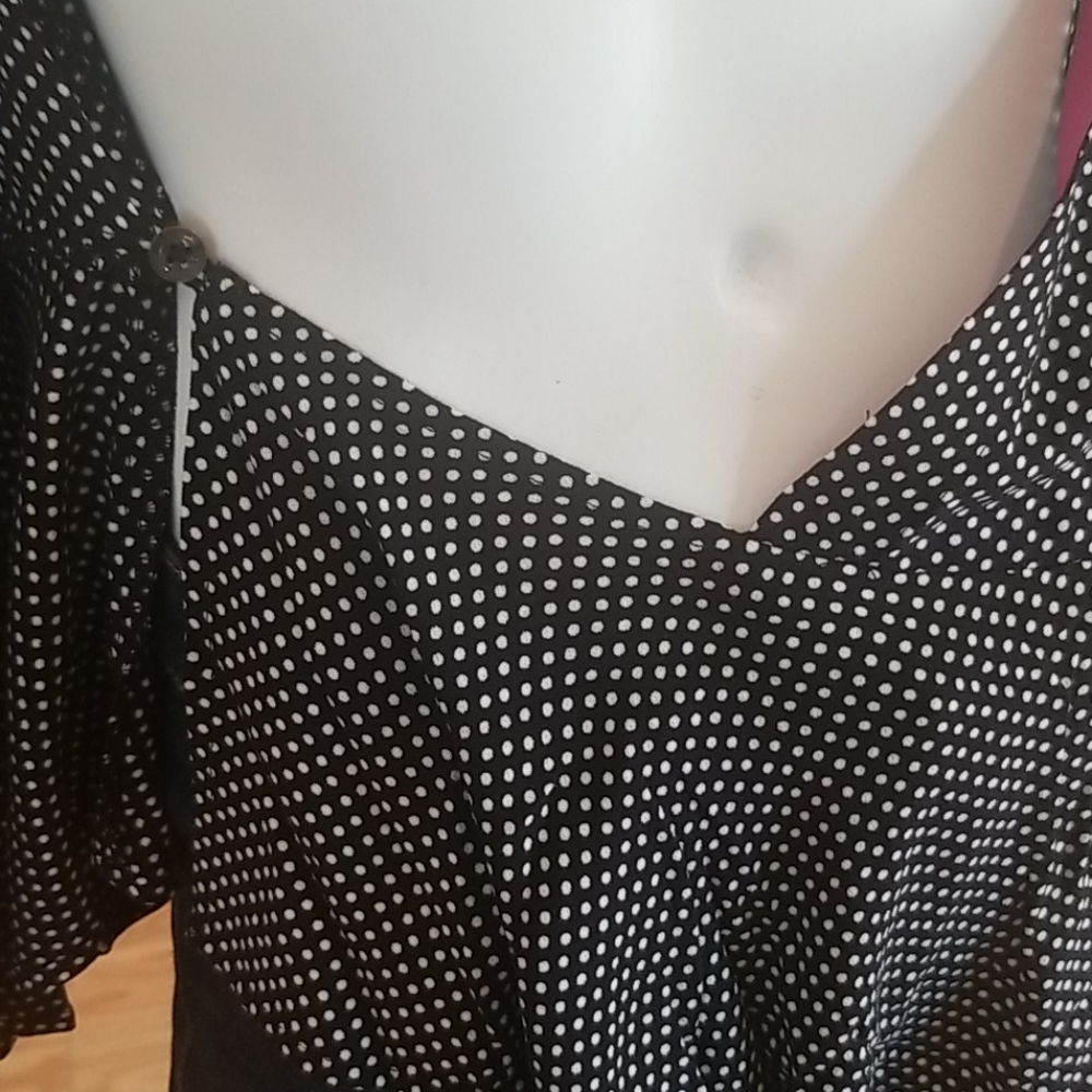 Maeve by Anthropologie polka dot Ingrid Balloon sleeve wrap peplum blou… - Picture 11 of 16